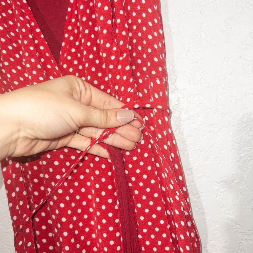 Privacy Please Acme Cherry‎ Polka Dot Wrap Maxi Dress Size Medium - Picture 7 of 9